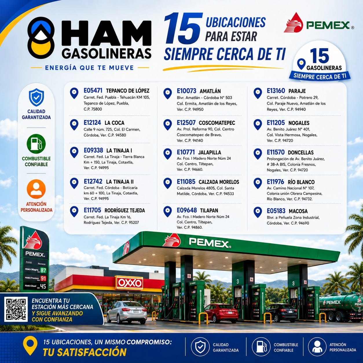 Grupo HAM Gasolineras - 15 ubicaciones